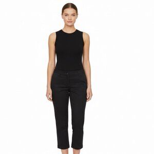 Talbots Womens Black Perfect Crop Pants Slim Fit At Waist Size 10